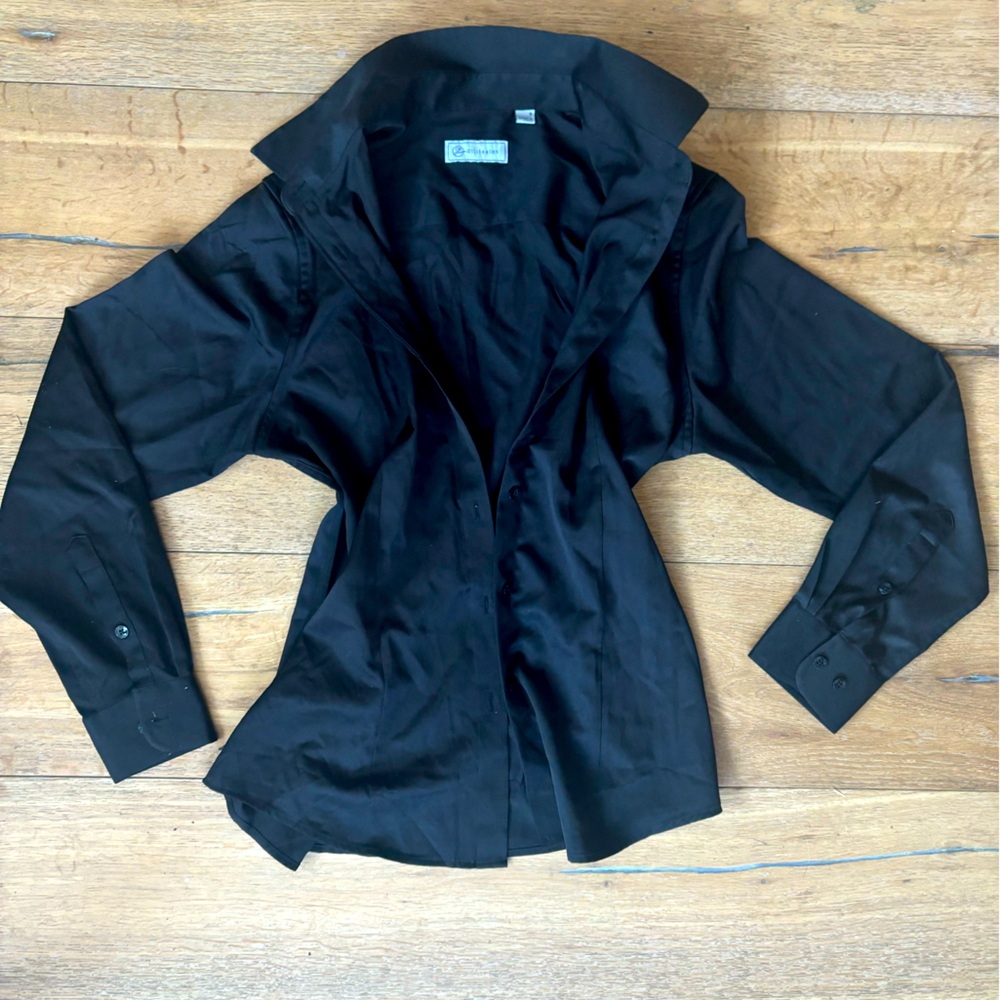 Elegant Black Women's Button Down Shirt